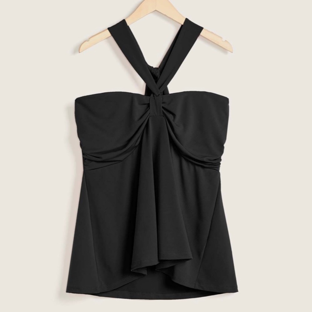 LOVE & LEGEND PENNINGTONS NWOT size 4X Black Halter sleeveless swing top summer